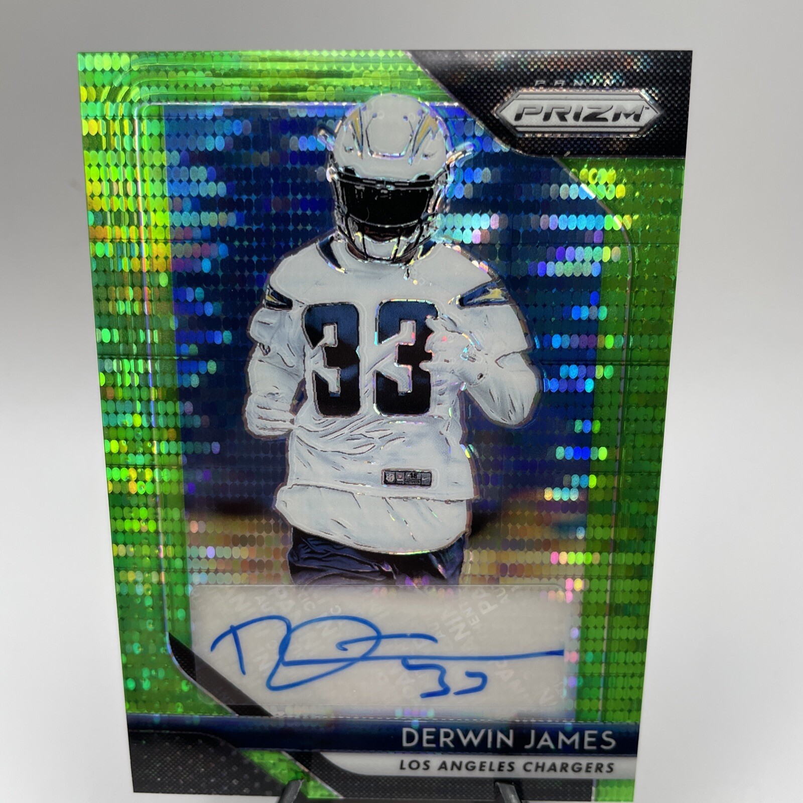 DERWIN JAMES RC Auto 2018 Panini Prizm rookie autograph GREEN PULSAR prizm