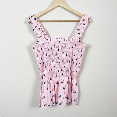 Kate Spade Pineapple Smock Pink Shirt Size Large