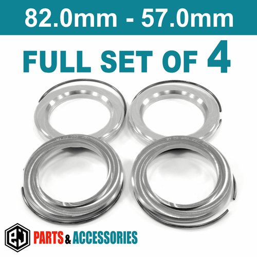 82.0-57.0 Spigot Rings Hub Rings FULL SET aluminium spacers rings for BBS wheels - Picture 3 of 6