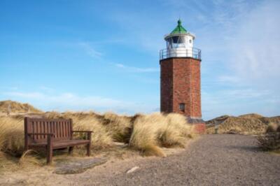 Wandbild: Panoramabild von Kampen Lighthouse gegen Blue Sky, Sylt, [...]