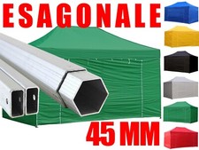 Gazebo 3x4,5 VERDE in alluminio esagonale - Richiudibile impermeabile con pareti