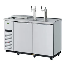 Turbo Air TCB-2SDD-N6 58" Draft Beer Cooler w/ 2 Kegs, 2 Dual-Tap Towers