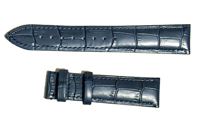 Unbranded Watch Band 20mm Navy Blue Croc Embossed Leather 20-18  GR