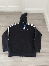 Adidas ED4693 Outline Full Zip Hoodie Fleece, Black,  Size L  BNWT