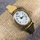 Vtg Timex Women Cavatina Gold Tone Expansion 18mm Quartz Analog Watch 5 3/4"