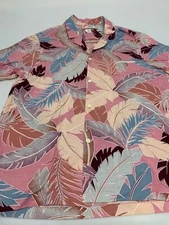 Malihini Hawaii Button Down Shirt  Floral Multicolor L Women's A53