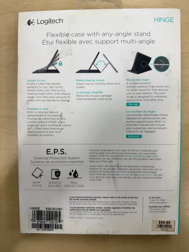 Logitech Slim Hinge Flexible Folio Case for 9.7" iPad Pro / iPad Air 2 in Red - Image 2 of 4