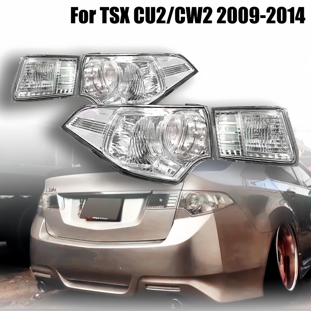 Crystal Clear Lens Brake Tail Lights Turn Signal Cover For TSX CU2