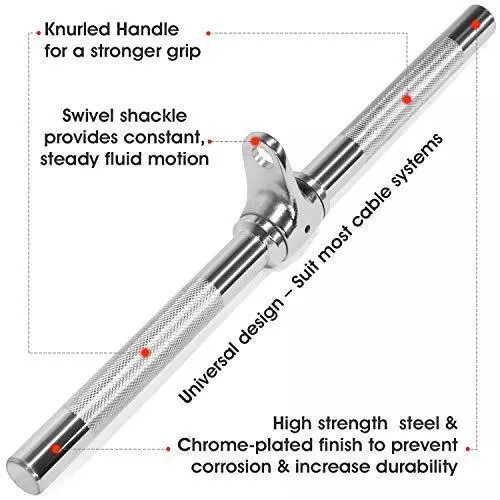 Yes4All LAT Cable Attachment, Tricep Press Down Bar with Diamond Knurl Handle, - Image 3 of 4