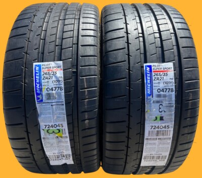 TWO BRAND NEW 265/35ZR21 Michelin Pilot Super Sport T0 TO Tesla Acoustic Tires