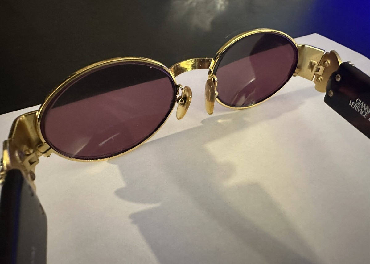 希少 VERSACE sunglasses clear ゴールド vintage Gianni Versace 417 924 – Sammy & Nino's Store