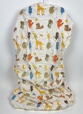 Land of Nod Crate Kids Crib Fitted Sheet Woodland Safari Giraffes Balloon Unisex