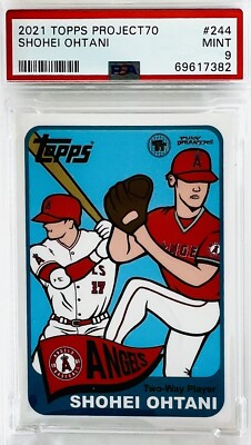 Shohei Ohtani Project70 アートカード 2枚セッと-4 2021 Topps Project 70 Shohei Ohtani Toy Tokyo #244 PSA 9 💎 PSA