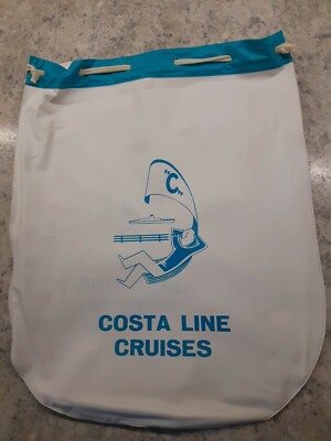 Costa Line Cruises Vinyl Cruise Tote Bag 15'' x 12'' Vintage 