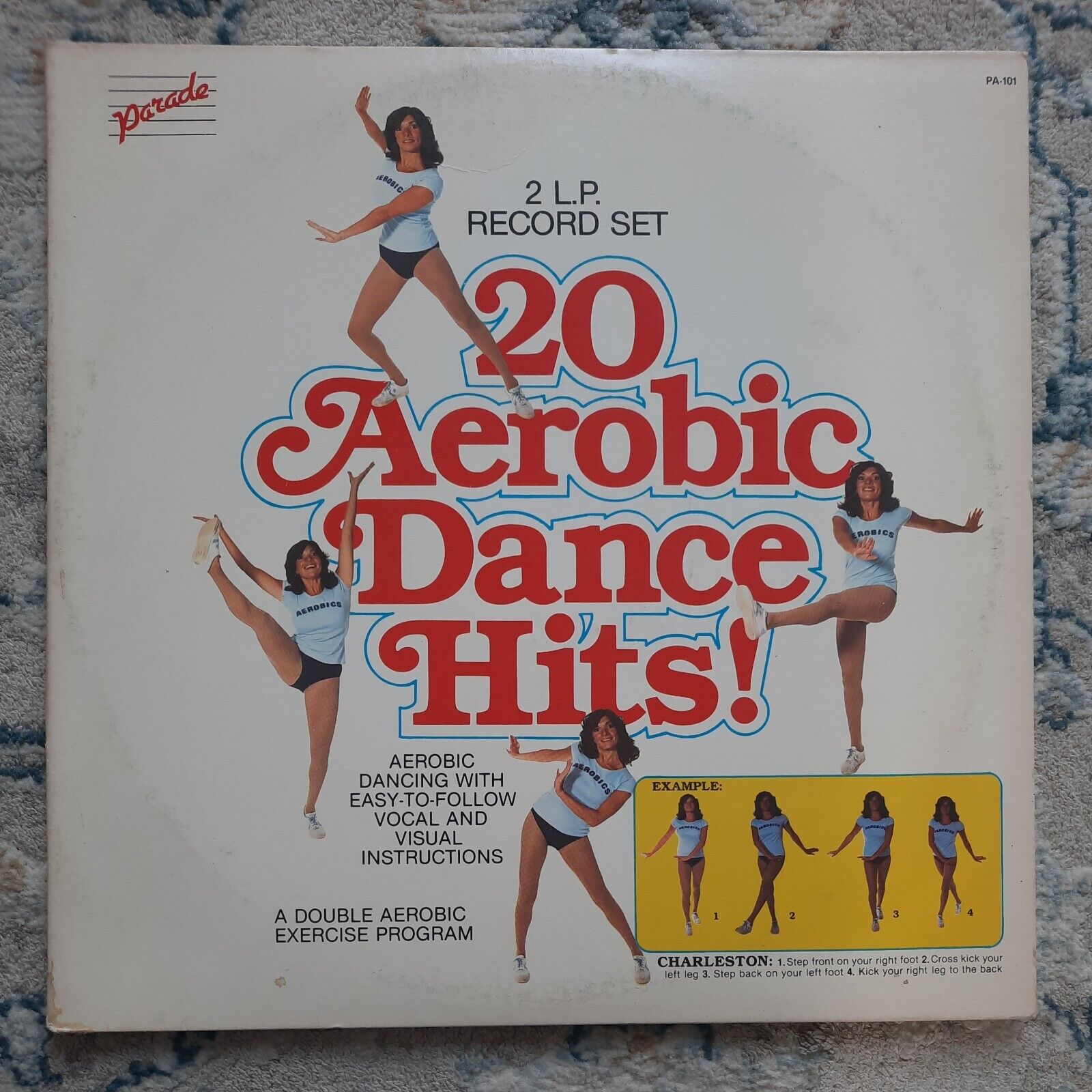 20 Aerobic Dance Hits 2 LP Record Set 12" Vinyl Gatefold 33 RPM Parade PA-101