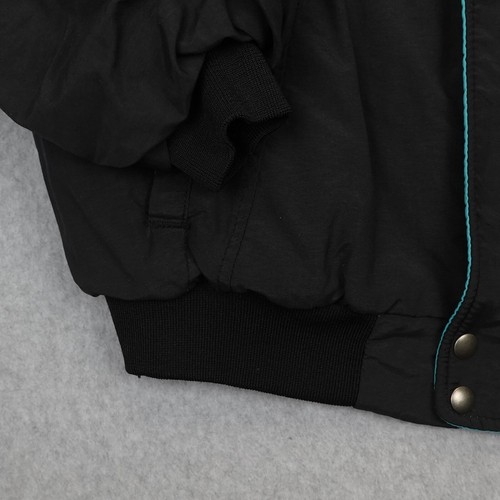 Vintage Swingster Snap On Jacket Adult Large Black Colorblock Puffer Quilt Lined - Picture 9 of 15