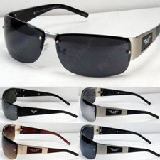 New Mens Womens Rectangular Eagle Fashion Rimless Sunglasses Shades Wrap Vintage