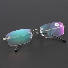 Ultralight Memory Titanium Rimless Reading Glasses Fashion Flexible Computer