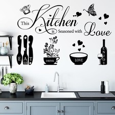 Kitchen Wall Stickers Kitchen Quotes Wall Decals Kitchen Dining Room Wall Dec...