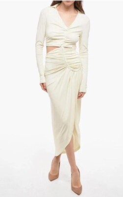 OFF WHITE Kleid Krepp drapiert Größe Small ORIGINAL UVP 915 £ #V2