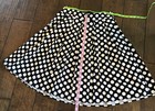 NWOT Flare Cotton Blend Black White Polka Dot Pockets Medium Skirt Retro Vibes — photo 9