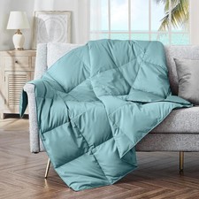   Soft Feather Down Throw Blanket Lightweight Packable Couch Throw for Indoor...