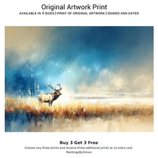 Bull Elk Landscape 5"x7" Print on Matte Paper | Wildlife Mountain Wall Art
