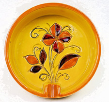 Bitossi Pottery Flower Pattern 6" Mid-Century Modern Italy Cigar Tray Ashtray