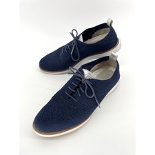 Cole Haan OriginalGrand Knit Wingtip Oxford Shoes Womens 8B Blue Silver Casual