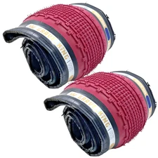 PAIR Panaracer Gravelking SK Tubeless Bike Tires 700 x 40 - Gravel Road Cranbery