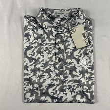 G/Fore G4 Golf Shirt Polo Chest Logo Mapped Icon Camo Print Medium Black
