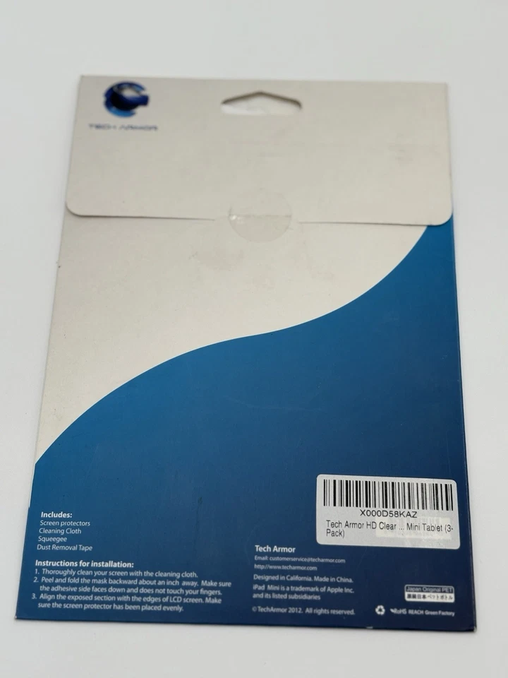 Protetor de tela Tech Armor pacote com 3 para iPad Mini anti-impressão digital e brilho novo na caixa - Imagem 4 de 4