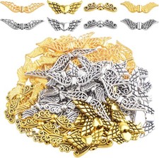 80 Assorted Angel Wing Spacer Beads in Tibetan Alloy for Crafts