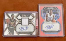 Peyton Watson 2 Card Lot RC Select Jersey  Auto /199 Draft Picks Red Auto /199