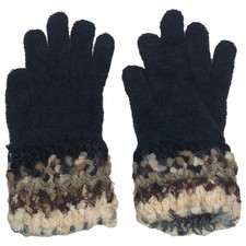 Womens Soft Plush Knit Gloves With Yarn Cuff ...