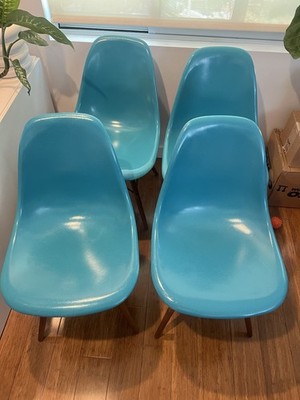 4 Modernica Fiberglass Chairs Eames Style Vintage