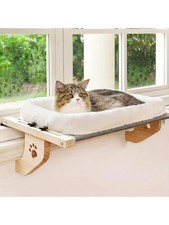 Large Cat Window Bed Wood Metal Indoor Durable Easy-Adjust Space-Saving
