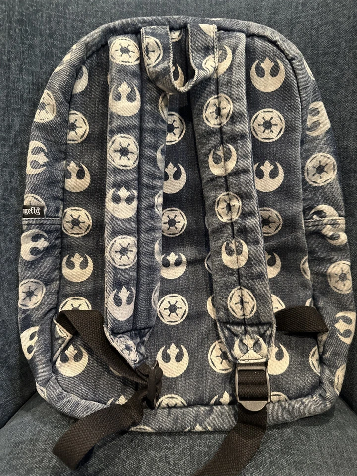 Mochila Denim Loungefly Star Wars Imperial Starbird USADA Excelente Estado Foto 2 de 4