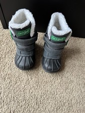 Cat Jack Unisex Kids Gray Snow Boots Hook Loop Faux Fur Lined Size 6C