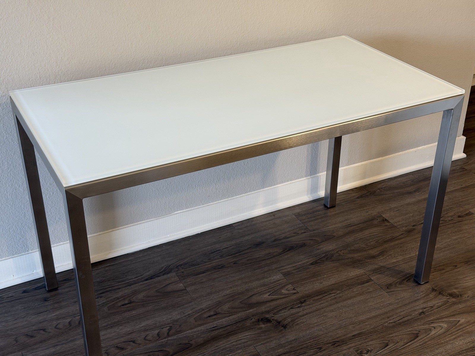 Room & Board Parsons Office Desk - Satin Etched Glass/Stainl