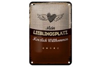 Blechschild Hinweis 20X30 Cm Mein Lieblingsplatz Herzlich Willkommen Schild