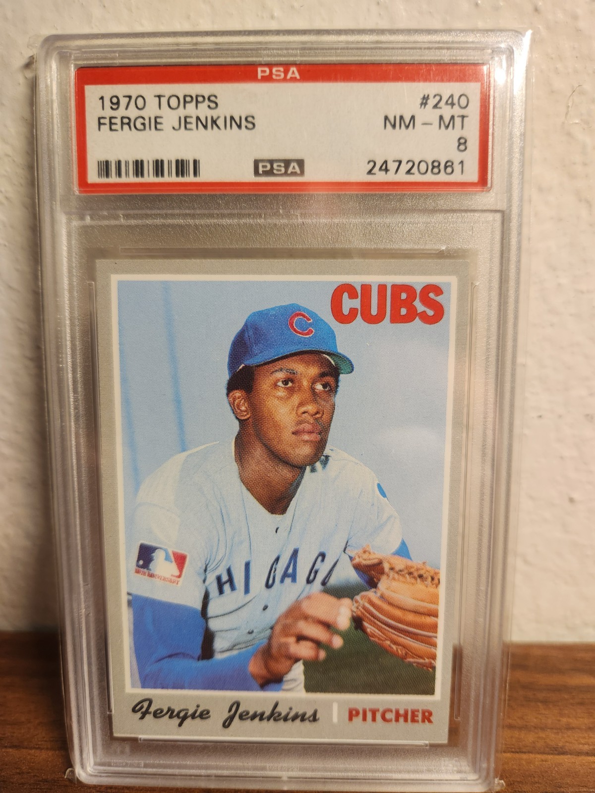 1970 TOPPS FERGIE JENKINS #240 PSA 8 SHARP CARD