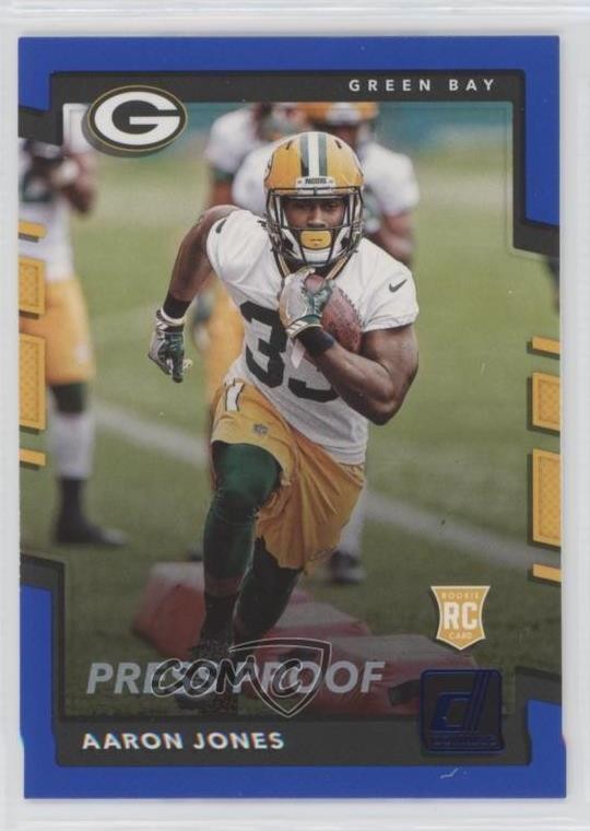 2017 Panini Donruss Rookies Press Proof Blue Aaron Jones #385 Rookie RC 12hh