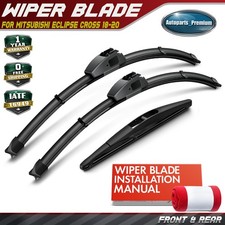 3Pcs 24" & 20" & 10" Windshield Wiper Blades for Mitsubishi Eclipse Cross 18-20
