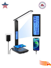 LED Desk Lamp with Wireless Charger   Dimmable, Home  Office, US Plug