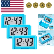 3 Pieces Mini Digital Clock Small Digital Clock Stick on Battery Operated Sel...