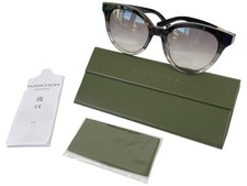 Longchamp Women's Designer Round Black Sunglasses with Grey Gradient Lenses NEW