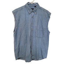 Blue Generation Mens Sleeveless Denim Shirt L...