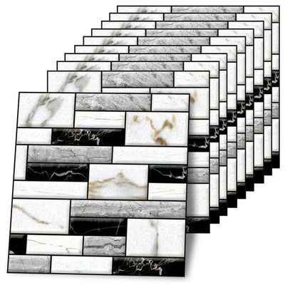 10pcs 3D Fliesenaufkleber Selbstklebende Wandaufkleber Aufkleber Badezimmer 30cm
