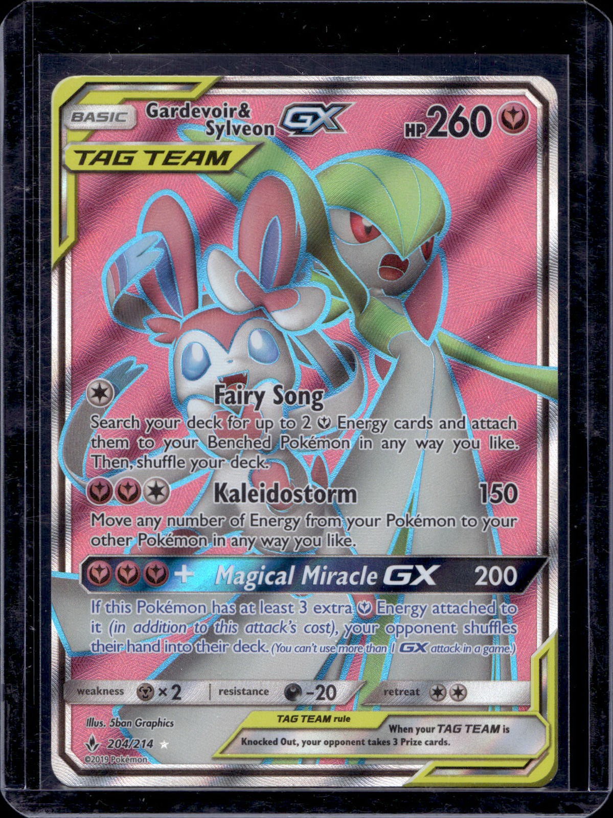Pokemon SM - Unbroken Bonds Gardevoir & Sylveon GX (204) (Full Art) 204/214